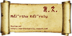 Mártha Károly névjegykártya