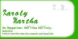 karoly martha business card